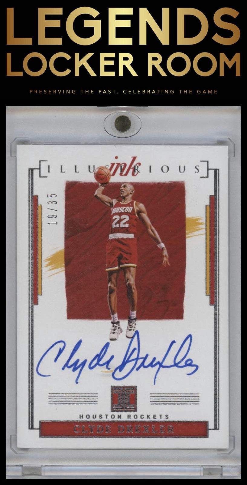 2021-22 Panini Impeccable #IL-CDX Clyde Drexler Illustrious Ink #/35