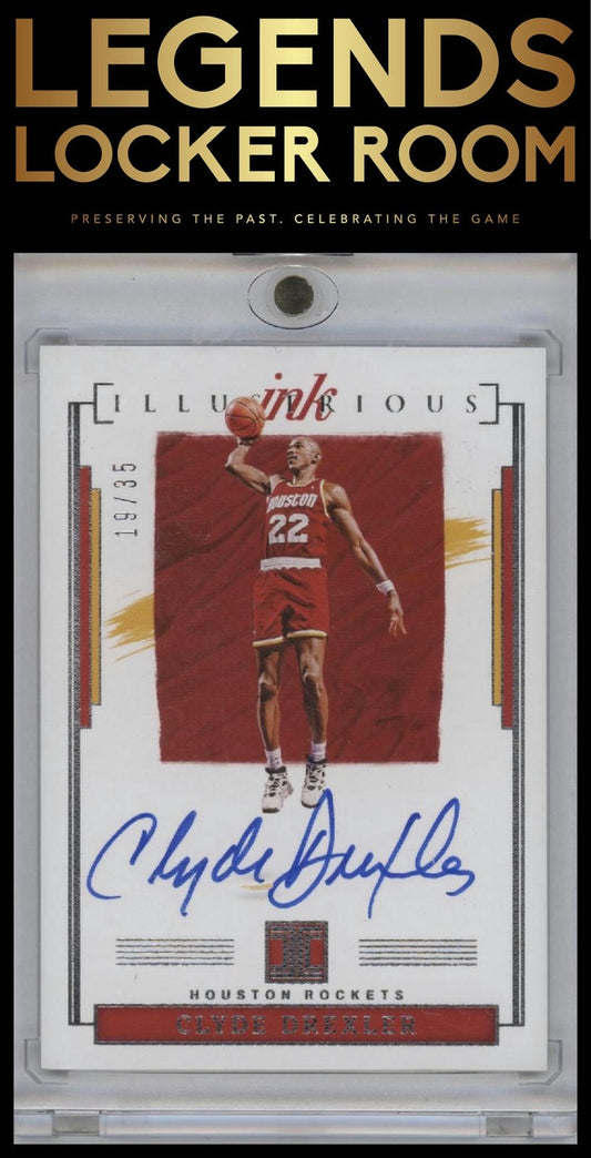 2021-22 Panini Impeccable #IL-CDX Clyde Drexler Illustrious Ink #/35