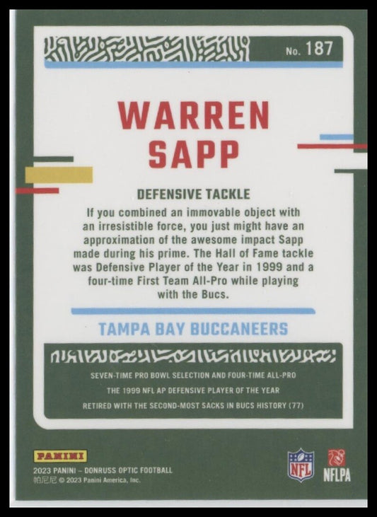 2023 Donruss Optic #187 Warren Sapp