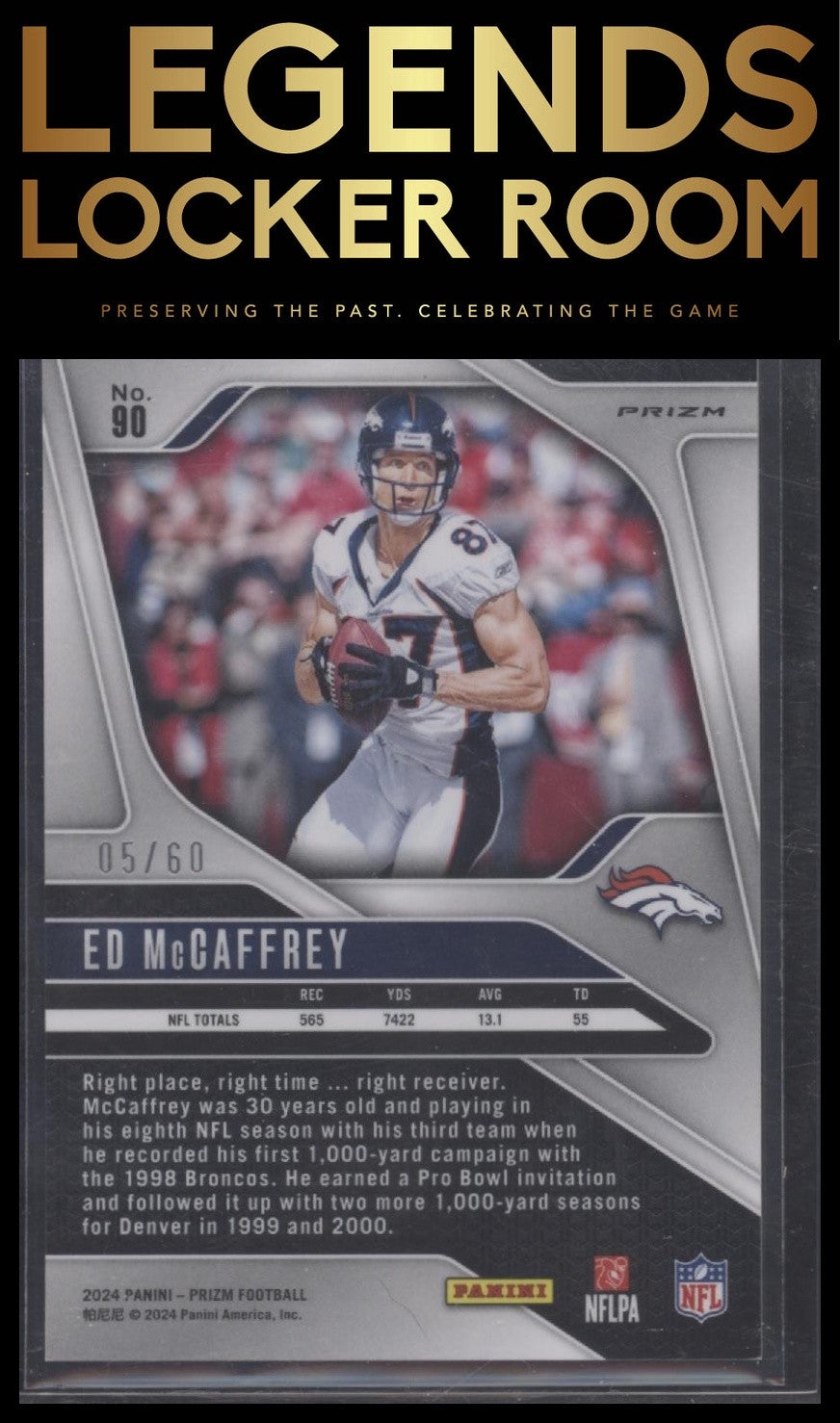 2024 Panini Prizm #90 Ed McCaffrey Orange Wave #/60