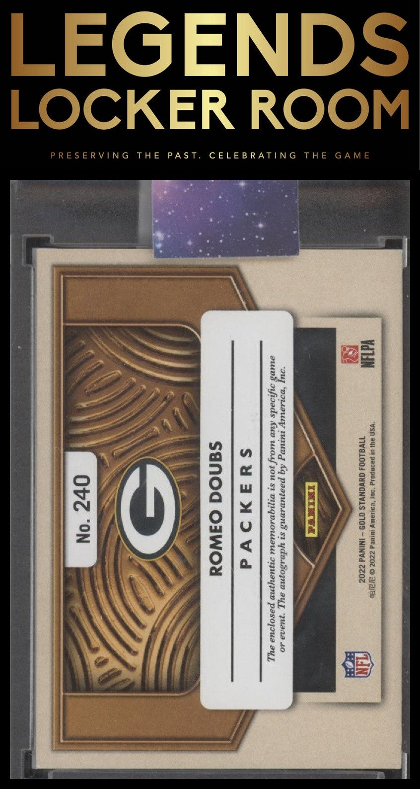 2022 Panini Gold Standard Romeo Doubs Rookie Jersey Auto Prime 49/49 Bookend!