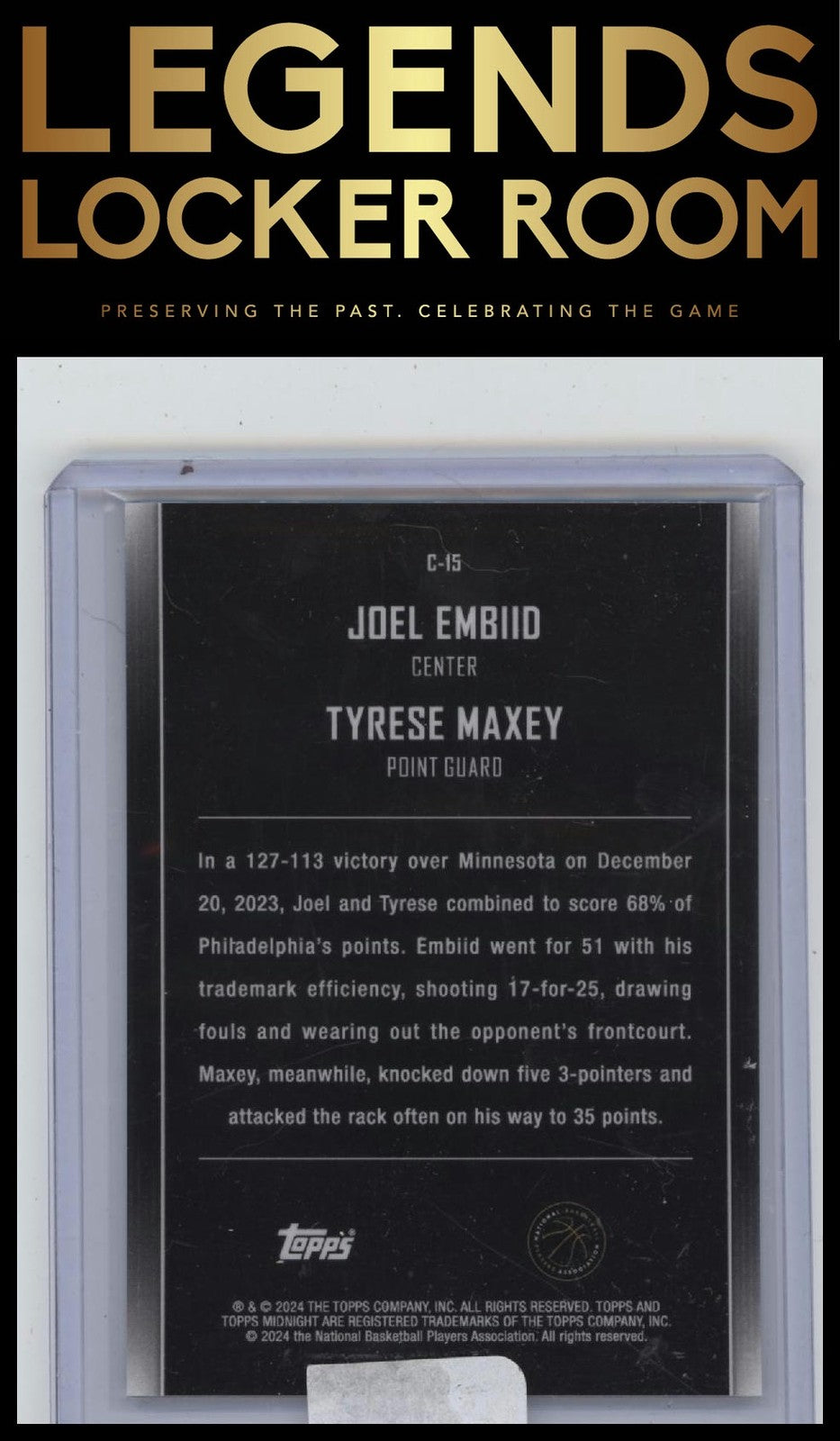 2023-24 Topps Midnight #C-15 Joel Embiid / Tyrese Maxey Constellations