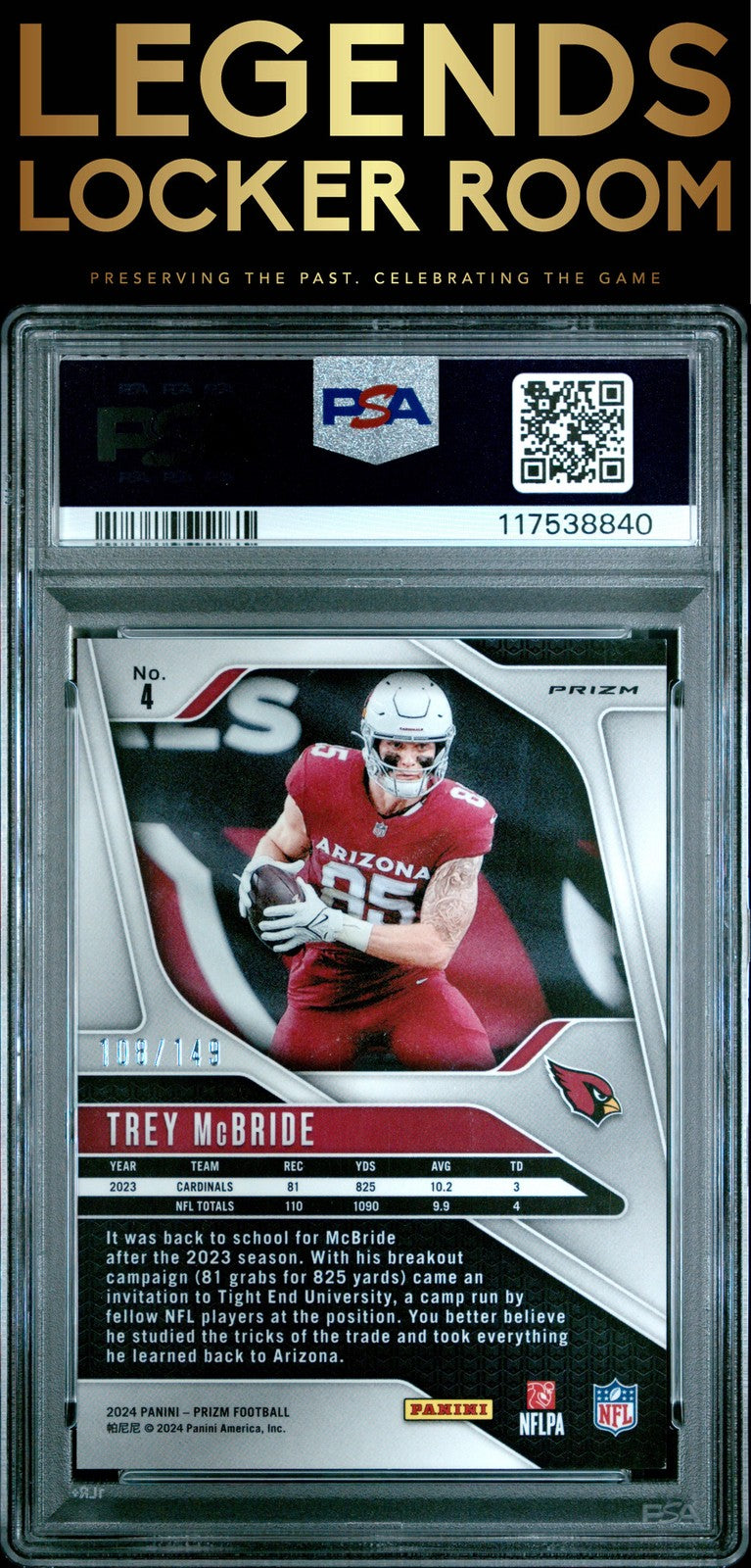 2024 Panini Prizm #4 Trey Mcbride Red Wave PSA 9