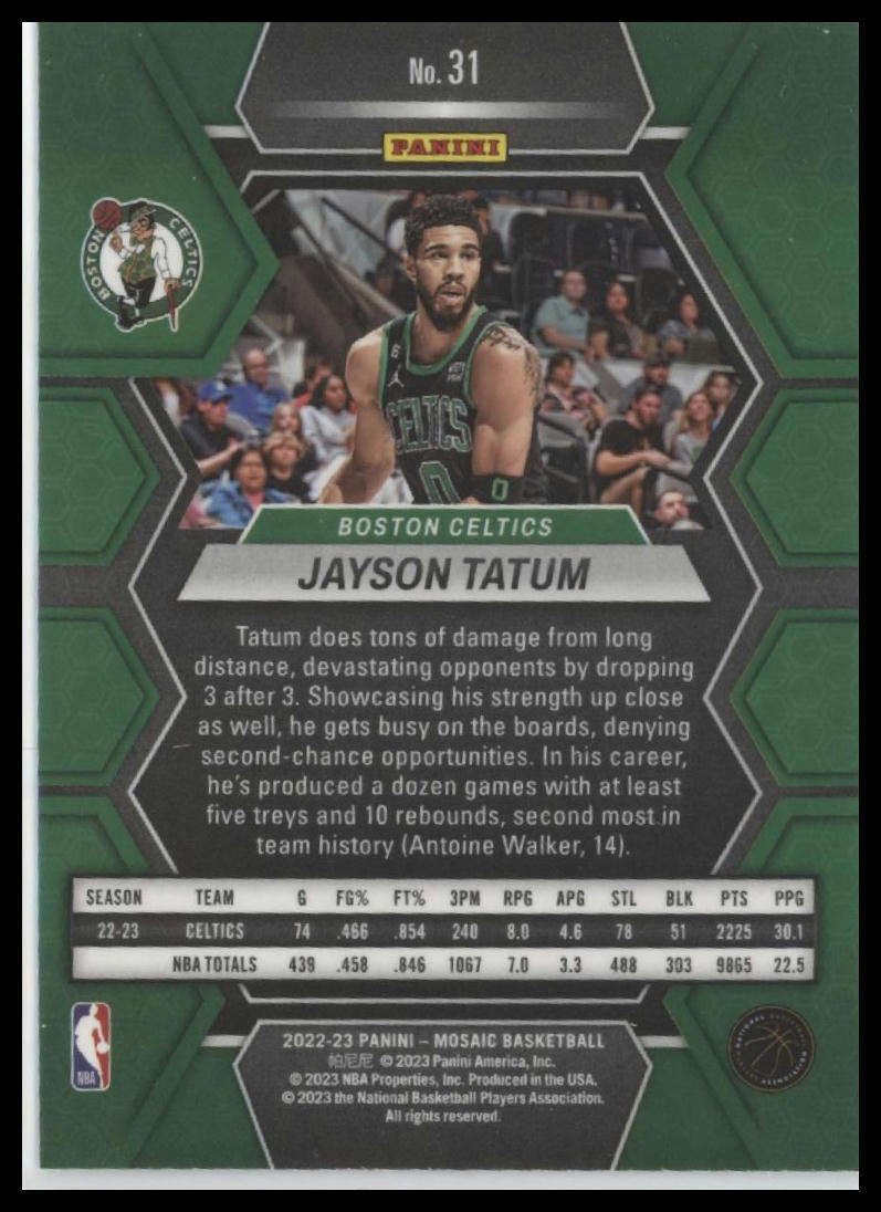2022-23 Panini Mosaic #31 Jayson Tatum