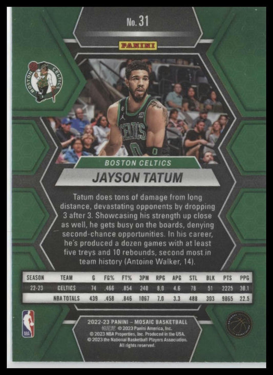 2022-23 Panini Mosaic #31 Jayson Tatum