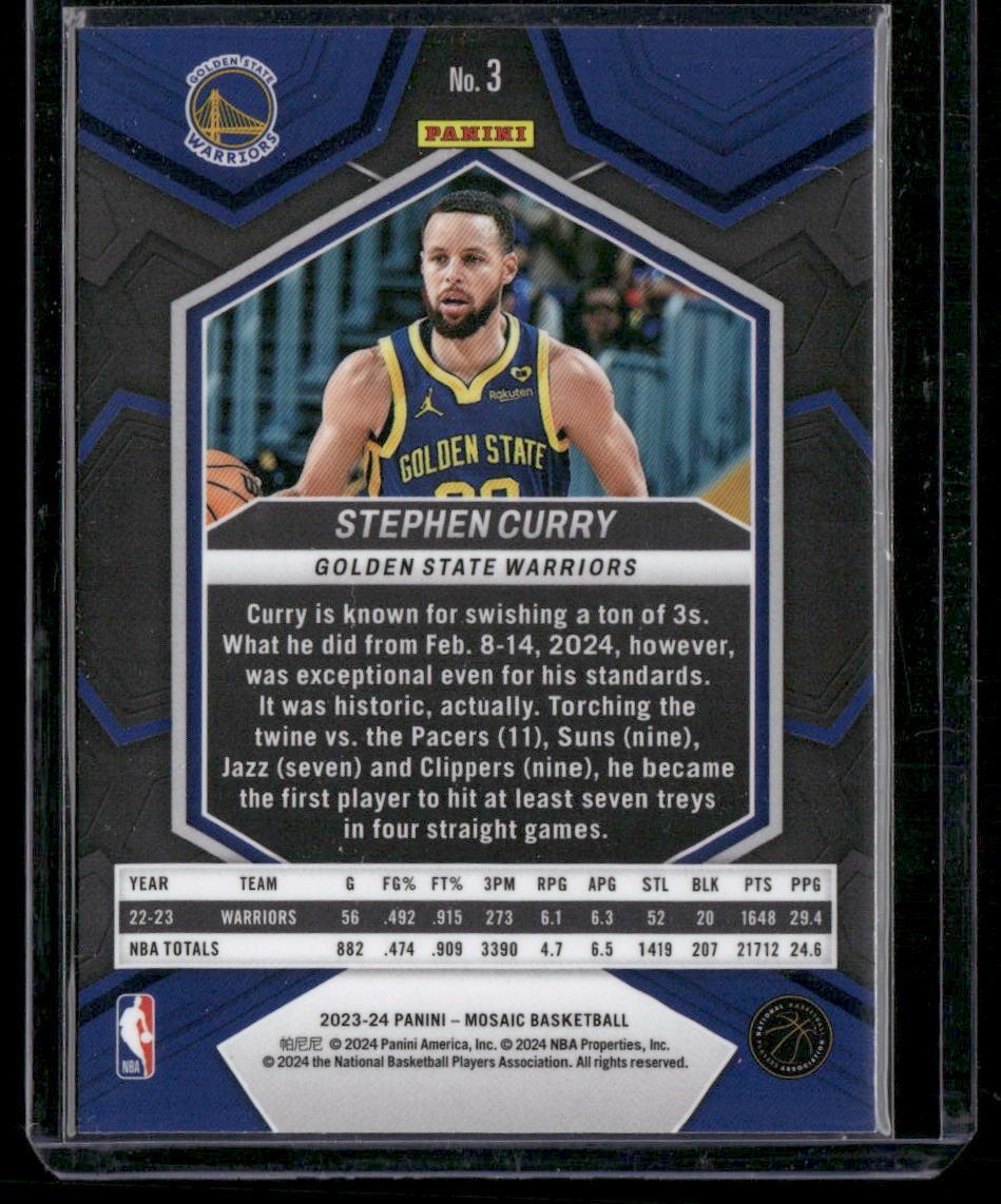 2023-24 Panini Mosaic #3 Stephen Curry