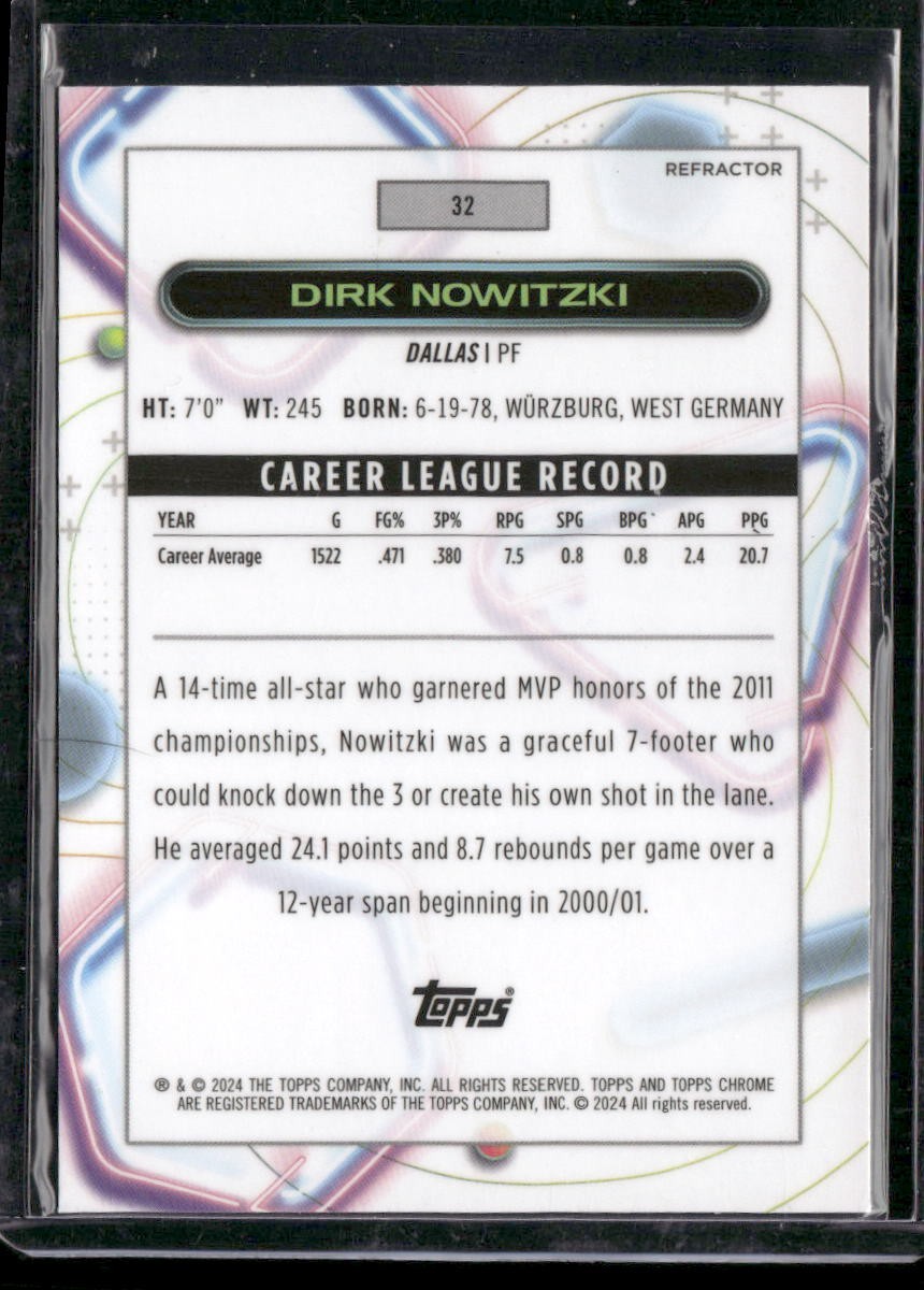 2023-24 Topps Chrome Cosmic #32 Dirk Nowitzki Refractors
