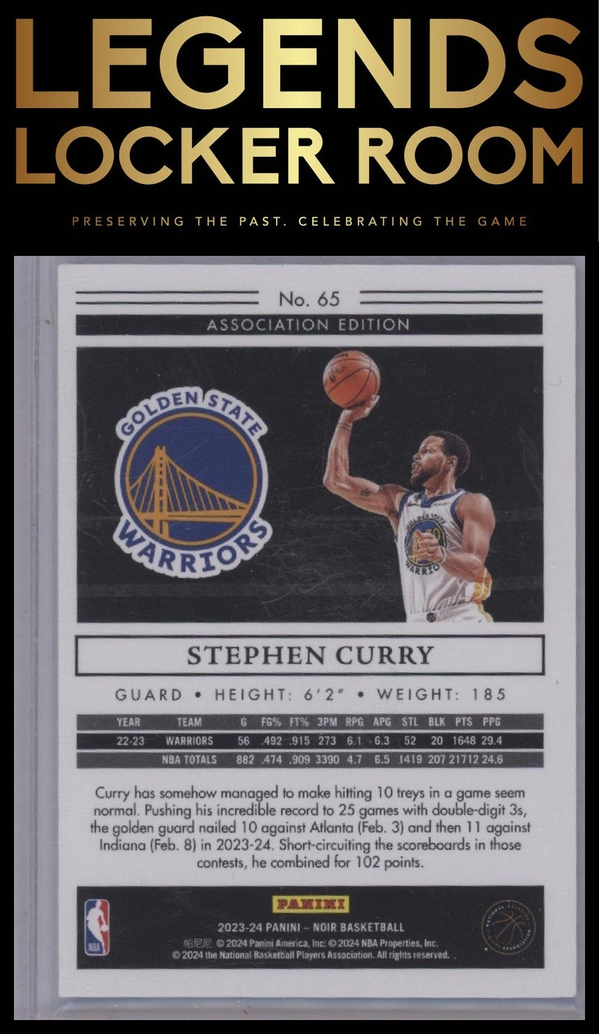 2023-24 Panini Noir #65 Stephen Curry #/99