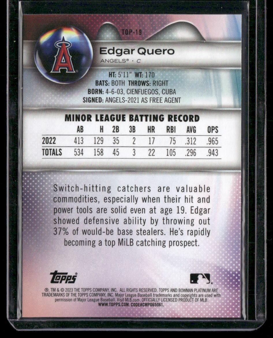 2023 Bowman Platinum #TOP-19 Edgar Quero Top Prospects
