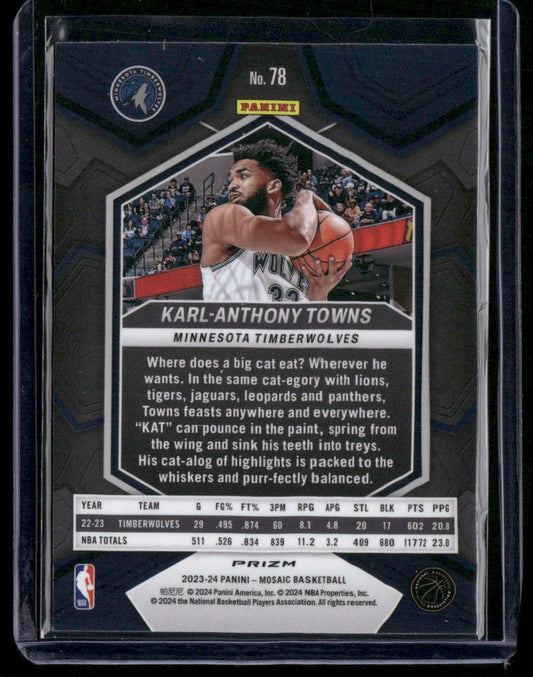 2023-24 Panini Mosaic #78 Karl-Anthony Towns Green