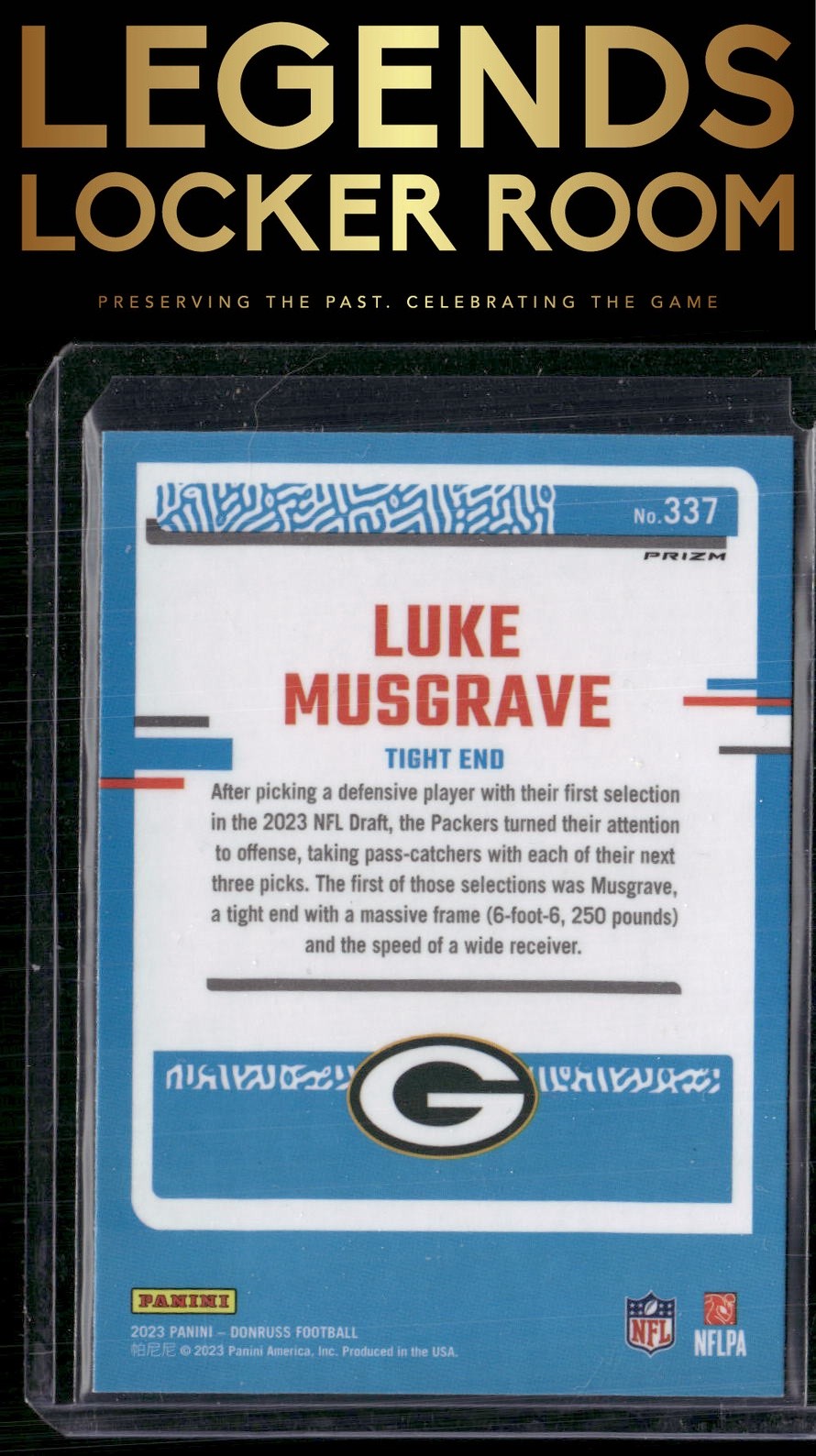 2023 Donruss #337 Luke Musgrave Optic Rated Rookie Preview Holo Prizm