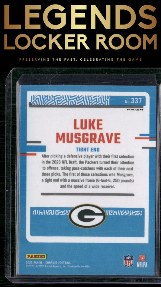 2023 Donruss #337 Luke Musgrave Optic Rated Rookie Preview Holo Prizm