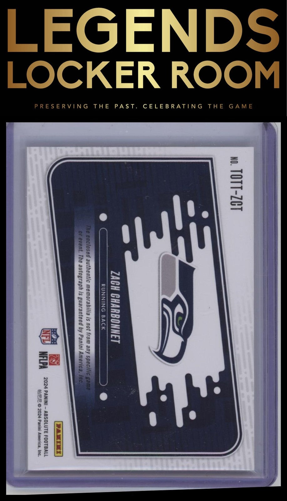 2024 Panini Absolute Zach Charbonnet Tools of the Trade Triple Autos #/99