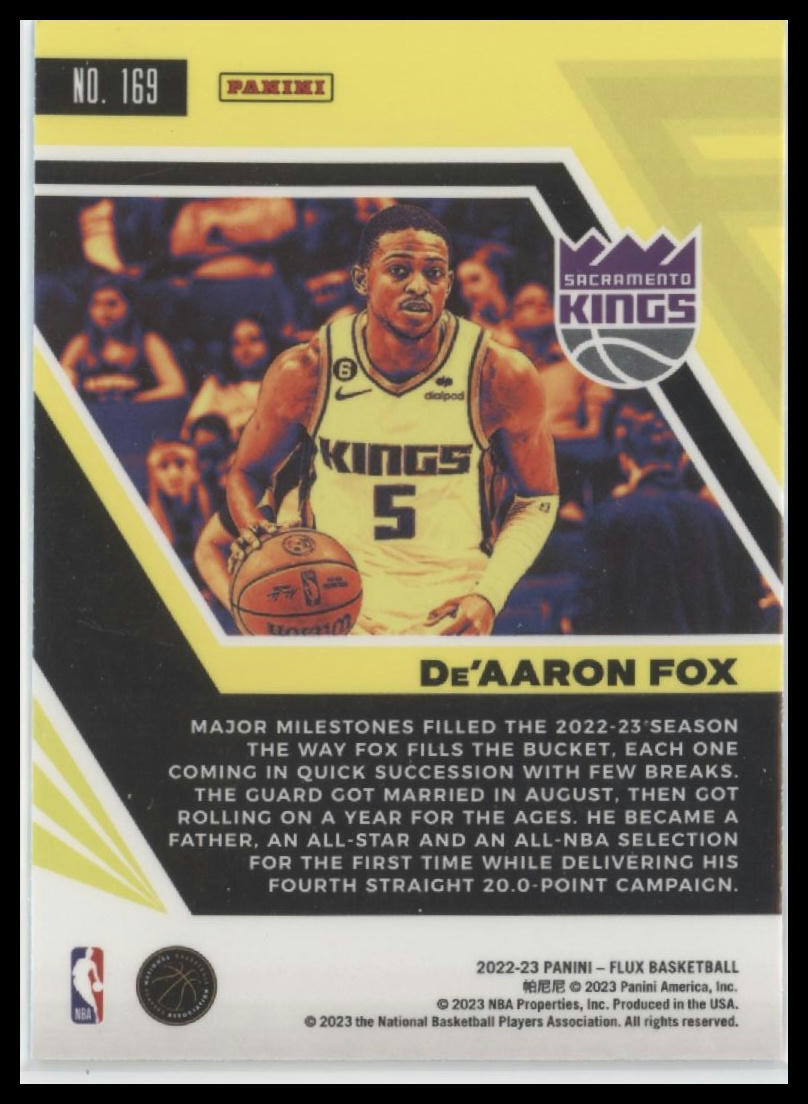 2022-23 Panini Flux #169 De'Aaron Fox