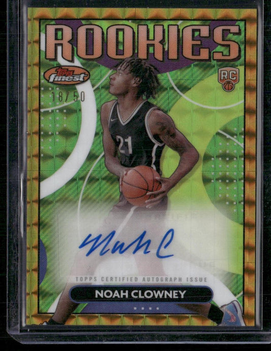 2023-24 Finest Noah Clowney Rookie Finest Autographs Gold Refractors #/50