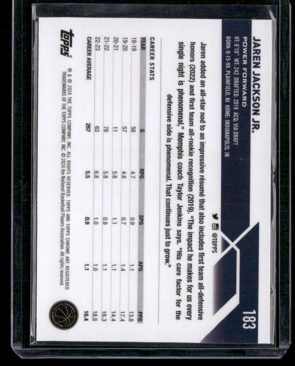 2023-24 Topps Chrome #183 Jaren Jackson Jr.