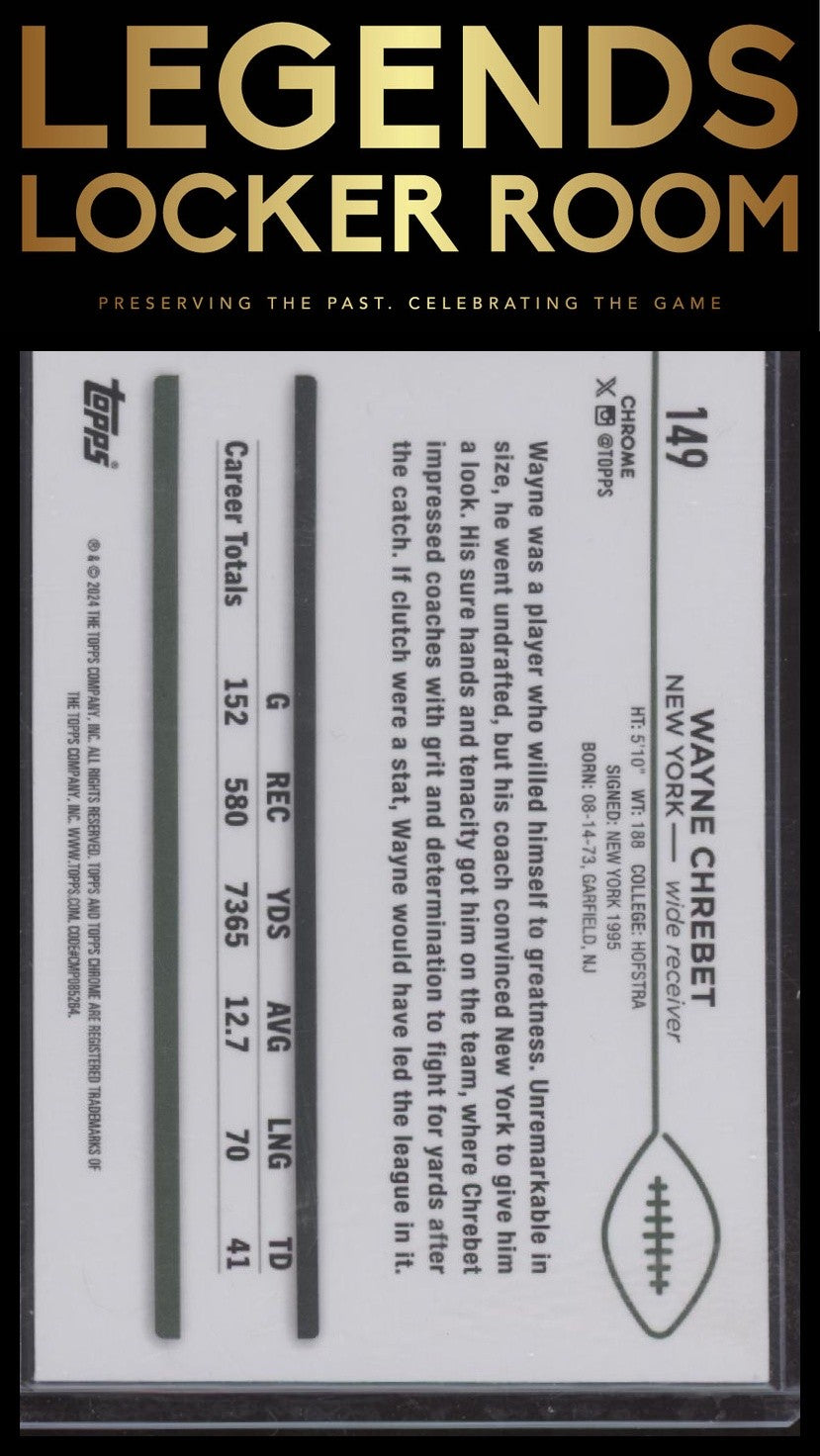2024 Topps Chrome #149 Wayne Chrebet Green Geometric Refractor #/99
