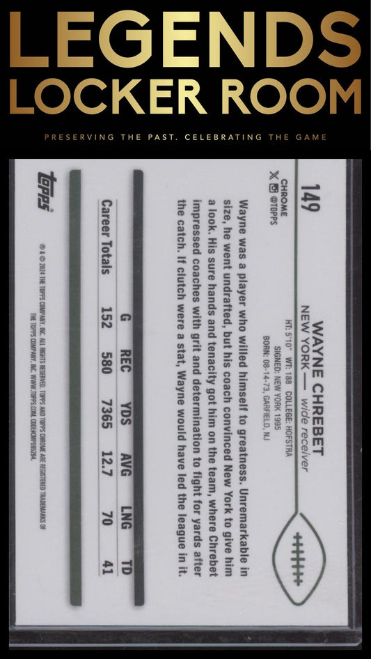 2024 Topps Chrome #149 Wayne Chrebet Green Geometric Refractor #/99