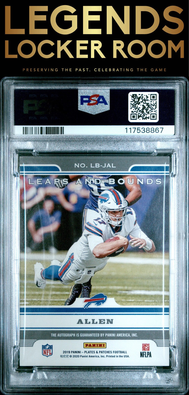 2019 Panini Plates & Patches Leaps And Bounds Autographs Josh Allen /5 PSA 8