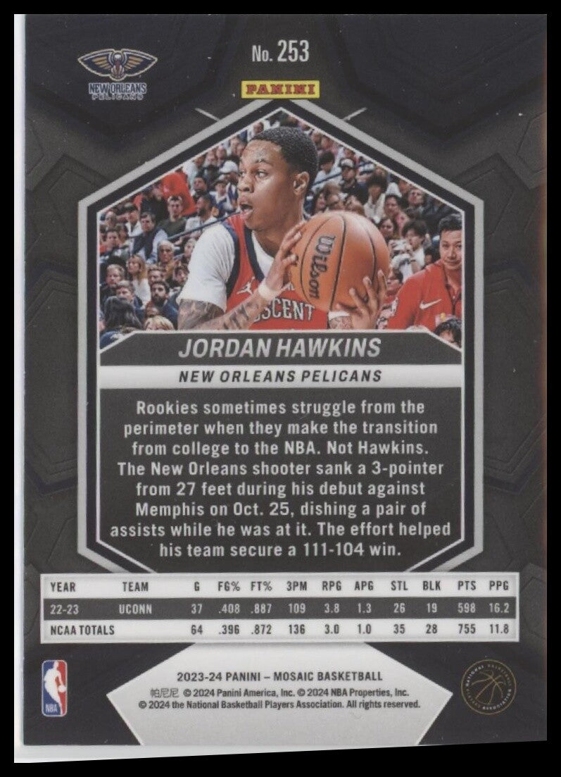 2023-24 Panini Mosaic #253 Jordan Hawkins NBA Debut