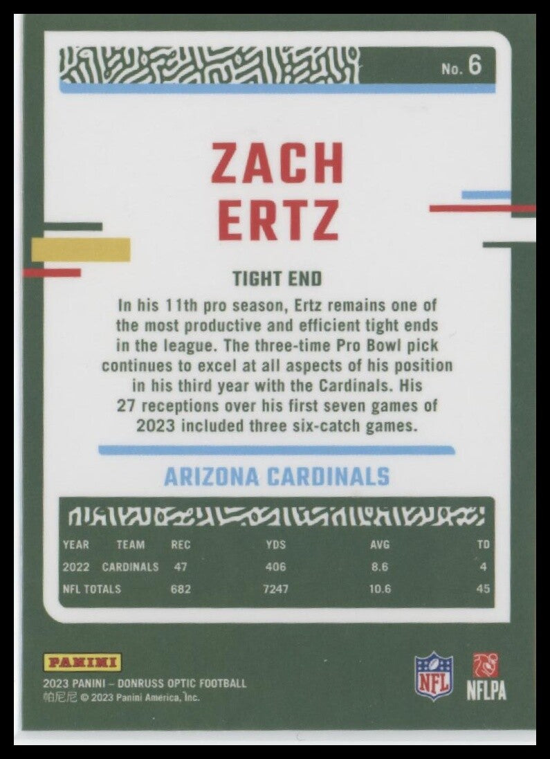 2023 Donruss Optic #6 Zach Ertz