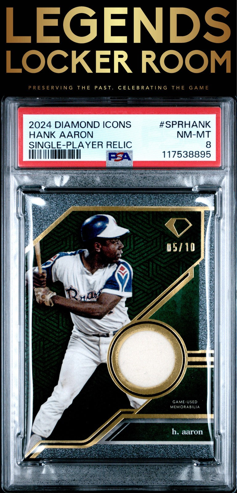 2024 Topps Diamond Icons Single-Player Relics Hank Aaron PSA 8 POP 1