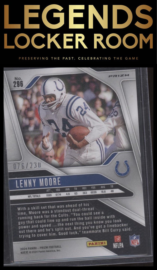 2024 Panini Prizm #296 Lenny Moore Blue Wave #/230