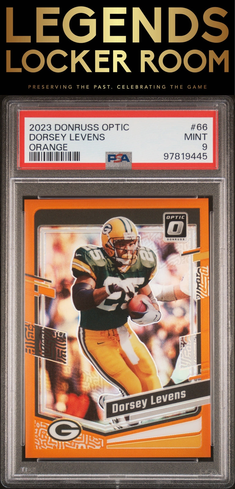 2023 Panini Donruss Optic #66 Dorsey Levens Orange PSA 9