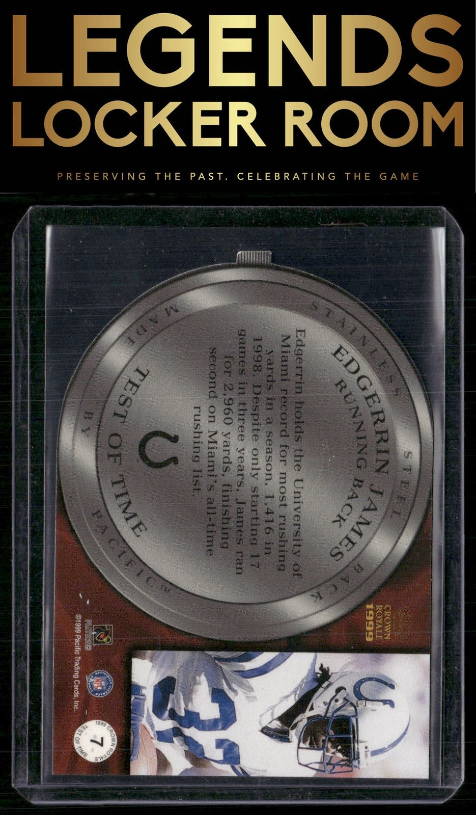 1999 Pacific Crown Royale #7 Edgerrin James Test of Time