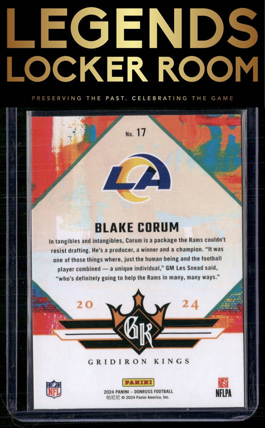 2024 Donruss #17 Blake Corum Rookie Gridiron Kings