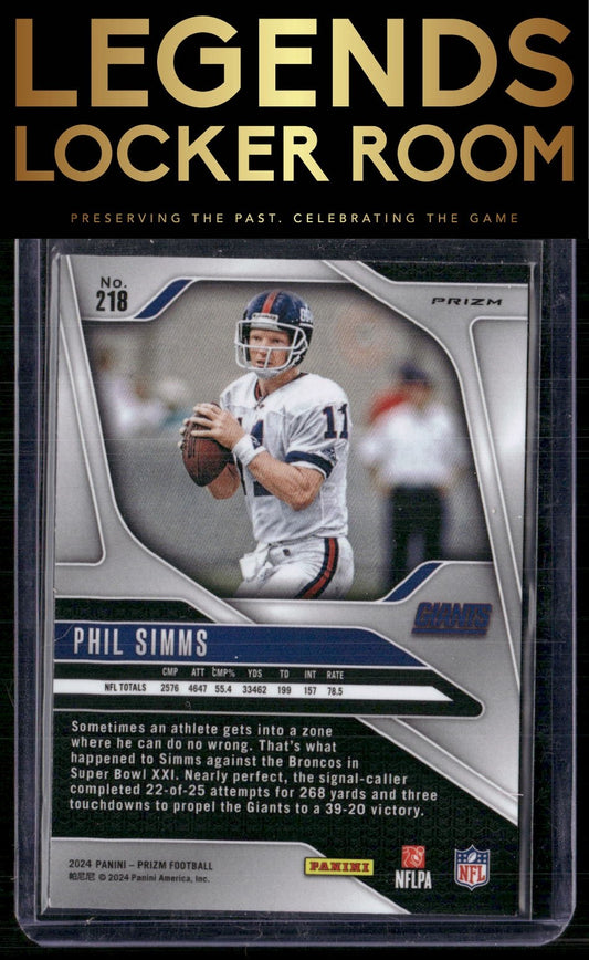 2024 Panini Prizm #218 Phil Simms Silver