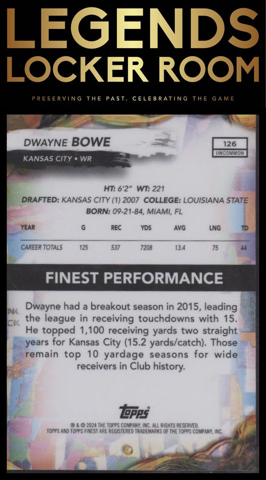 2024 Finest #126 Dwayne Bowe Black Refractor #/20