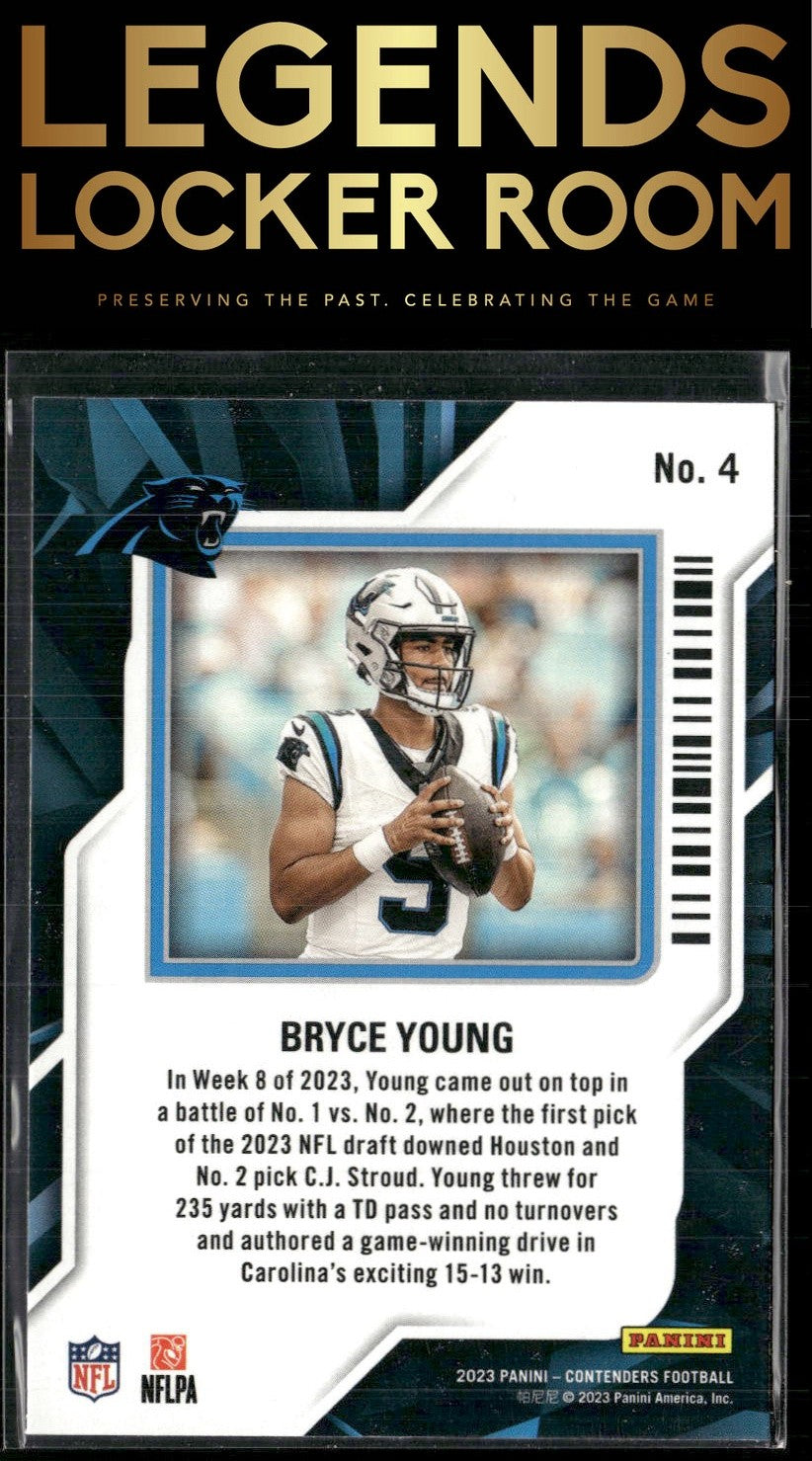 2023 Panini Contenders #4 Bryce Young Rookie of the Year Contenders
