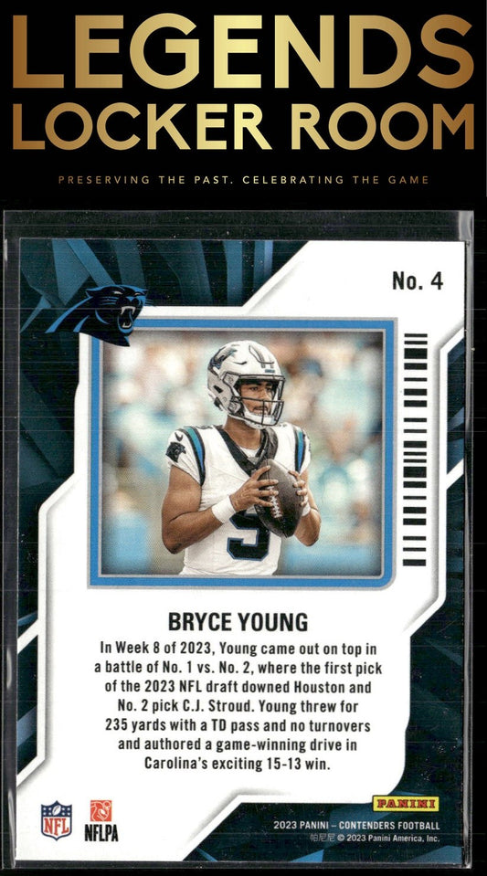 2023 Panini Contenders #4 Bryce Young Rookie of the Year Contenders