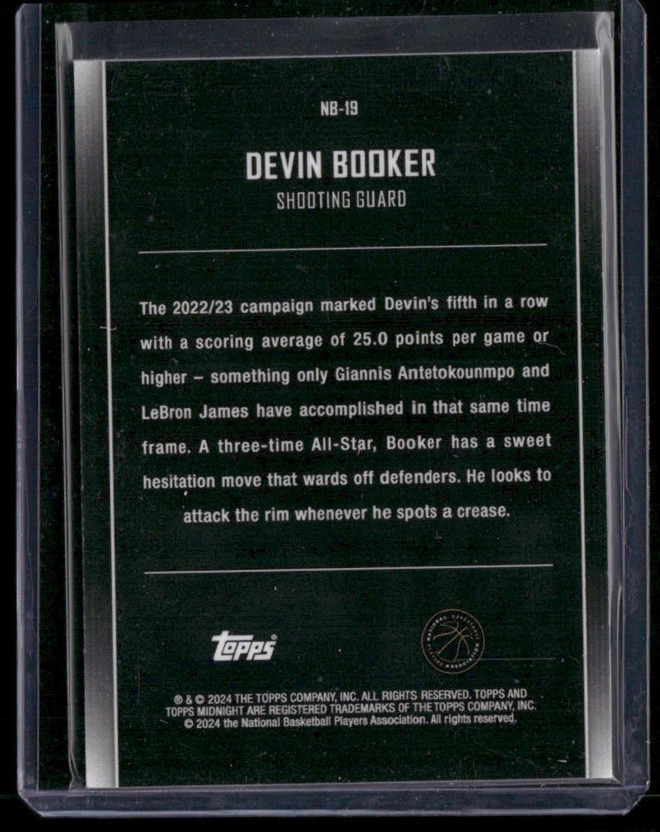 2023-24 Topps Midnight #NB-19 Devin Booker Nightball Twilight #/99