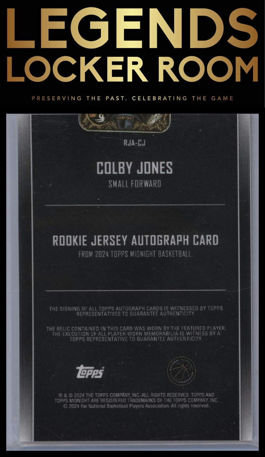 2023-24 Topps Midnight #RJA-CJ Colby Jones Rookie Jersey Autographs
