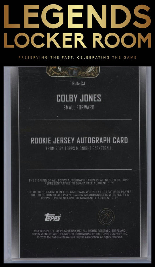 2023-24 Topps Midnight #RJA-CJ Colby Jones Rookie Jersey Autographs