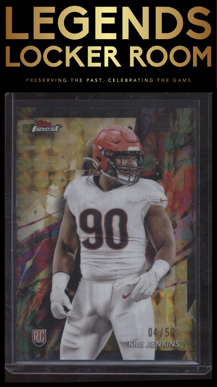 2024 Finest #74 Kris Jenkins Gold Geometric Refractor #/50