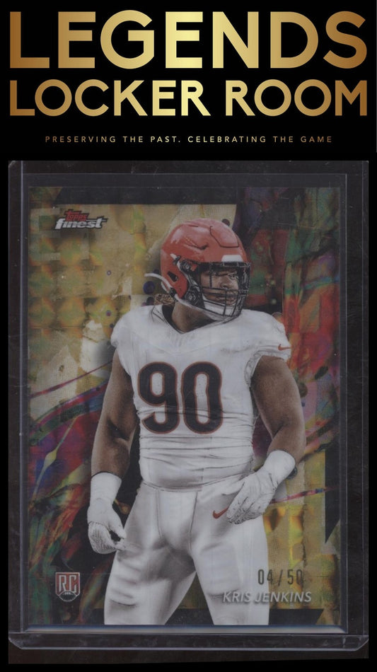 2024 Finest #74 Kris Jenkins Gold Geometric Refractor #/50