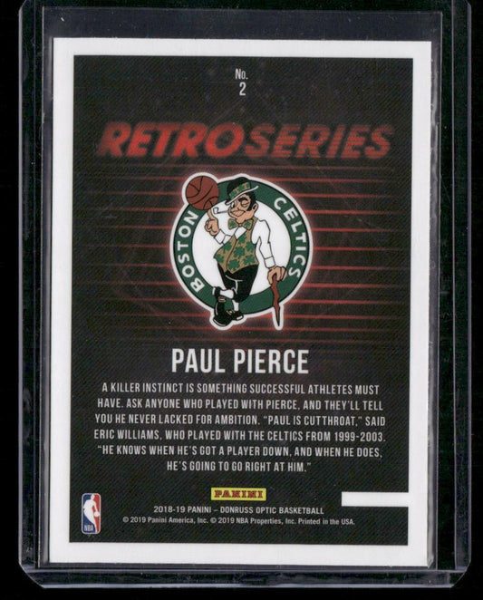 2018-19 Donruss Optic #2 Paul Pierce Retro Series