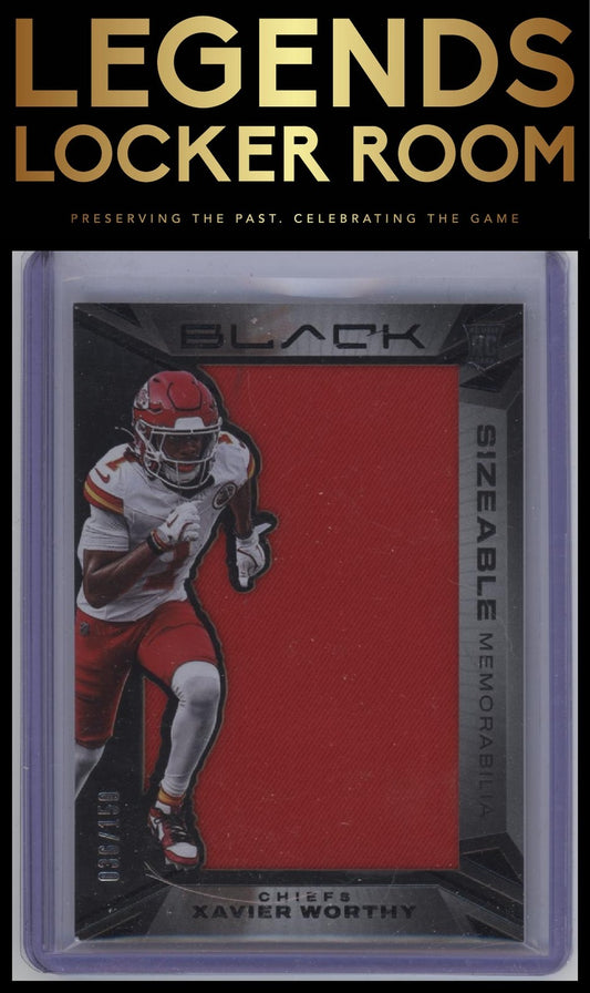 2024 Panini Black #SR-XWY Xavier Worthy Sizeable Rookie Memorabilia #/150