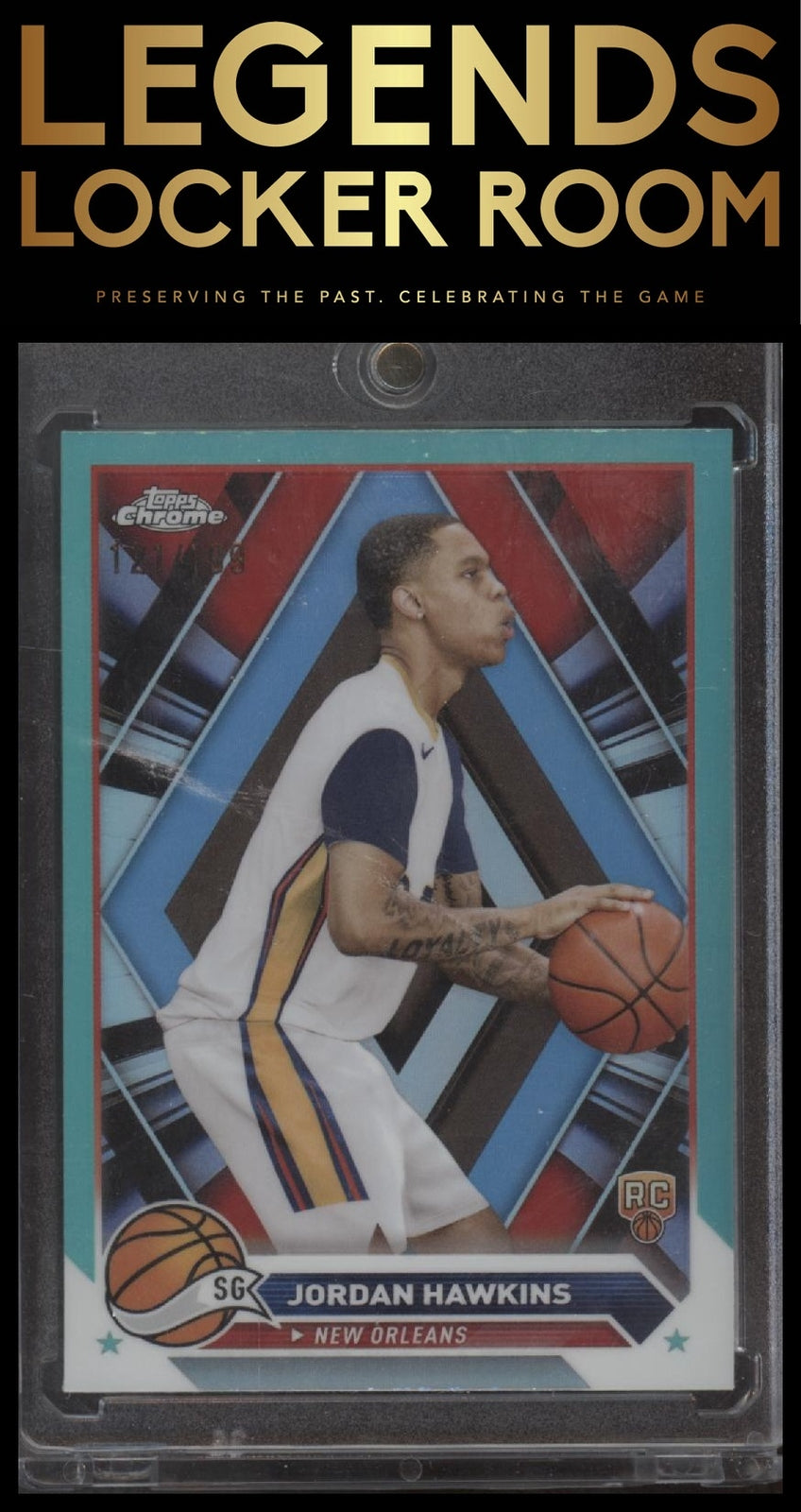 2023-24 Topps Chrome #63 Jordan Hawkins Aqua Refractors #/199