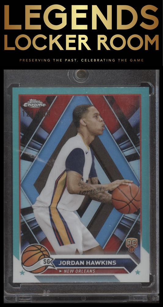 2023-24 Topps Chrome #63 Jordan Hawkins Aqua Refractors #/199