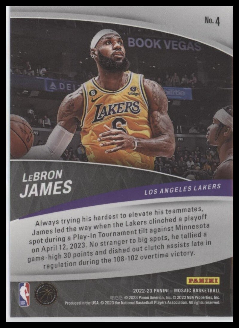 2022-23 Panini Mosaic #4 LeBron James Elevate