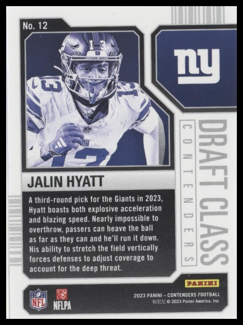 2023 Panini Contenders #12 Jalin Hyatt Draft Class Contenders Red