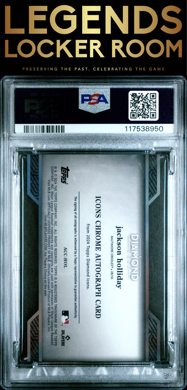 2024 Topps Diamond Icons Icons Chrome Auto Jackson Holliday Black PSA 8