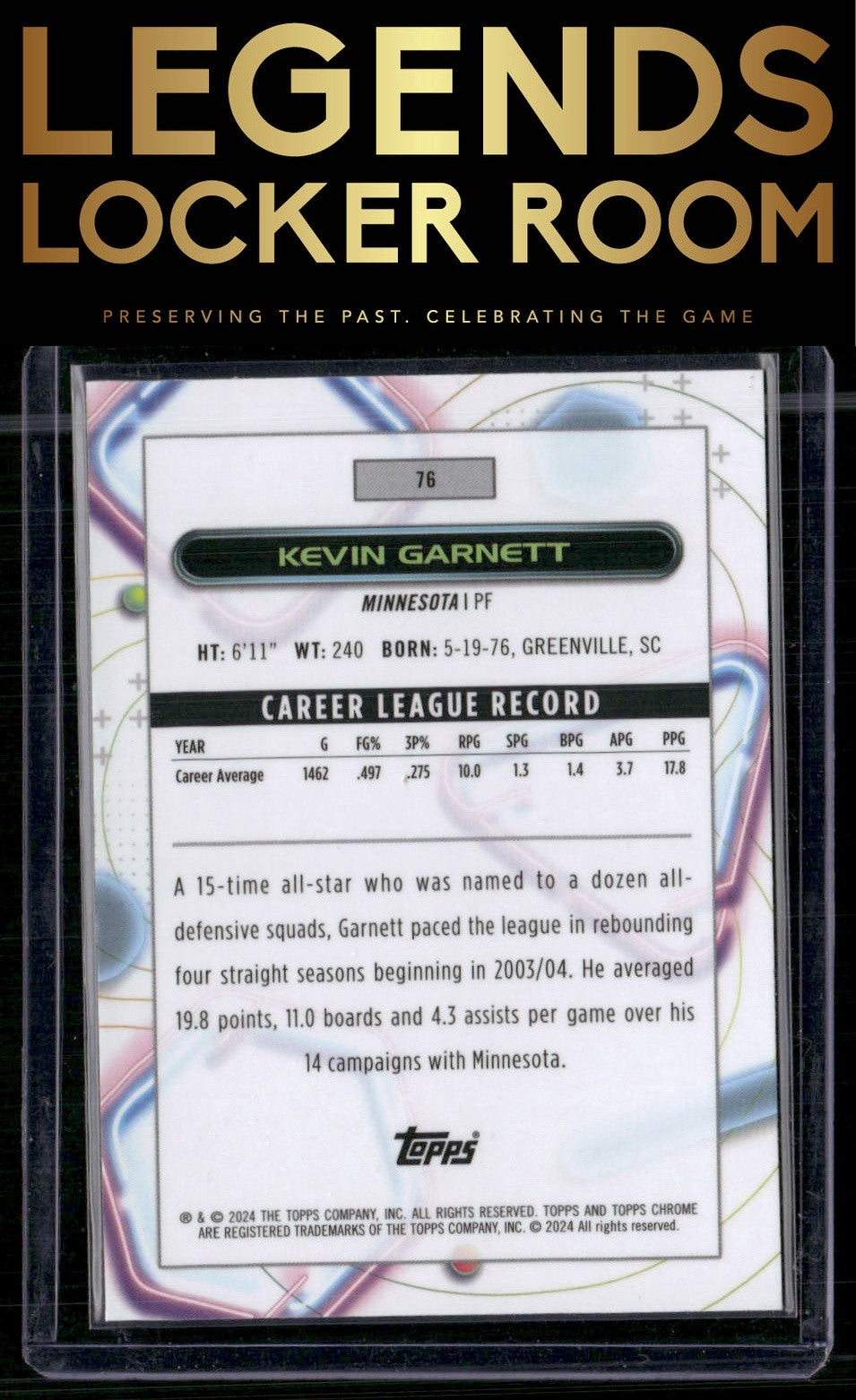 2023-24 Topps Chrome Cosmic #76 Kevin Garnett