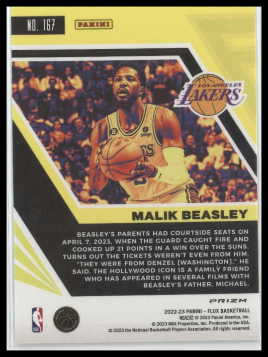 2022-23 Panini Flux #167 Malik Beasley Red Cracked Ice