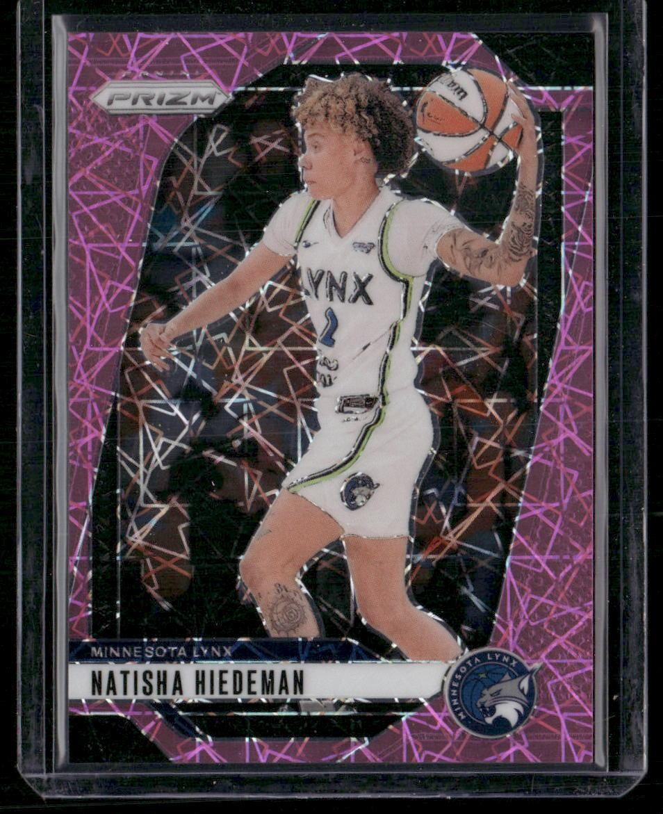 2024 Panini Prizm WNBA #18 Natisha Hiedeman Pink Velocity Prizms #/79