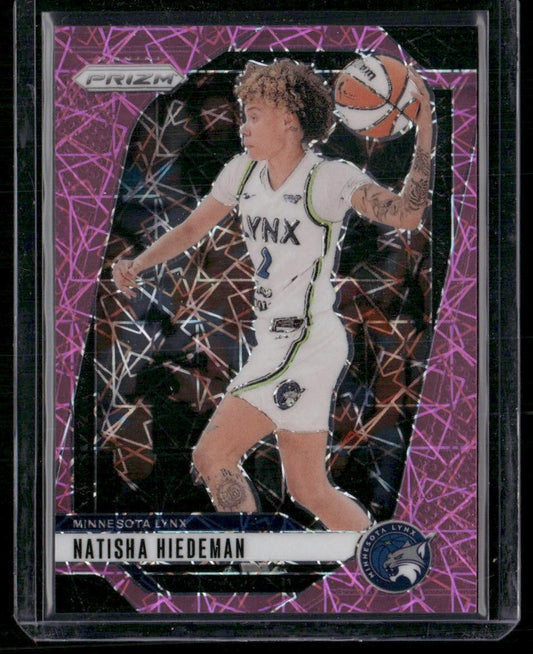 2024 Panini Prizm WNBA #18 Natisha Hiedeman Pink Velocity Prizms #/79